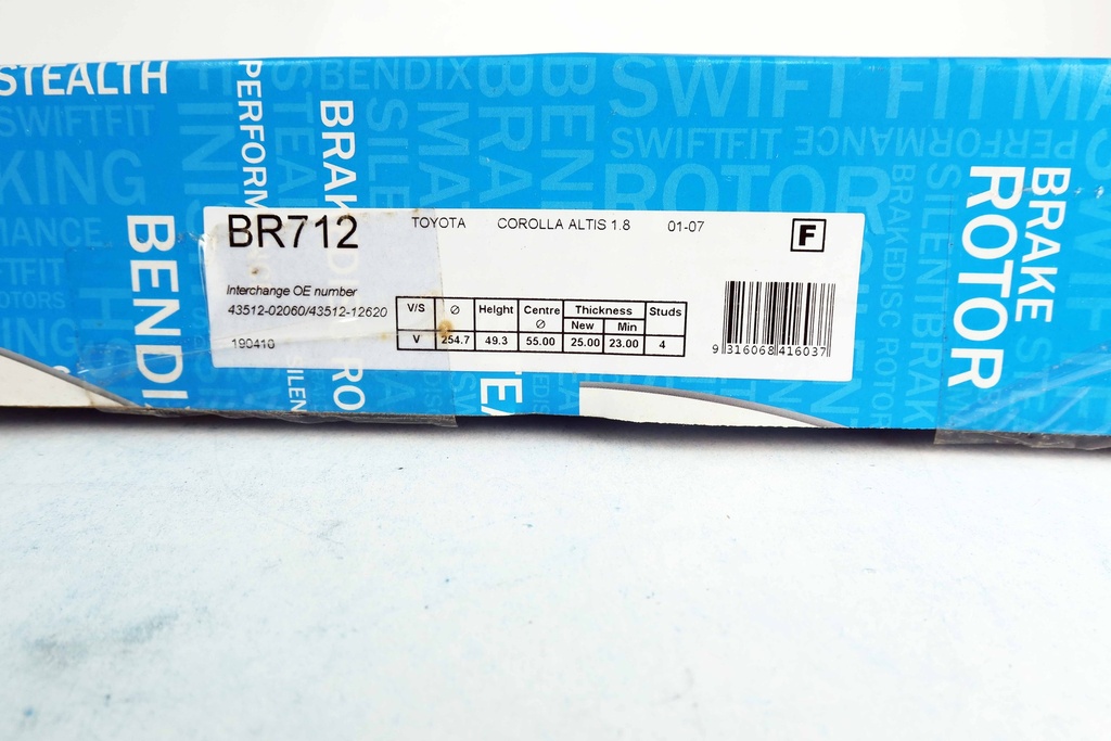เบ็นดิกซ์(Bendix) จานดิสก์เบรกล้อหน้า BR712 โคโรลล่า อัลติส 1.8