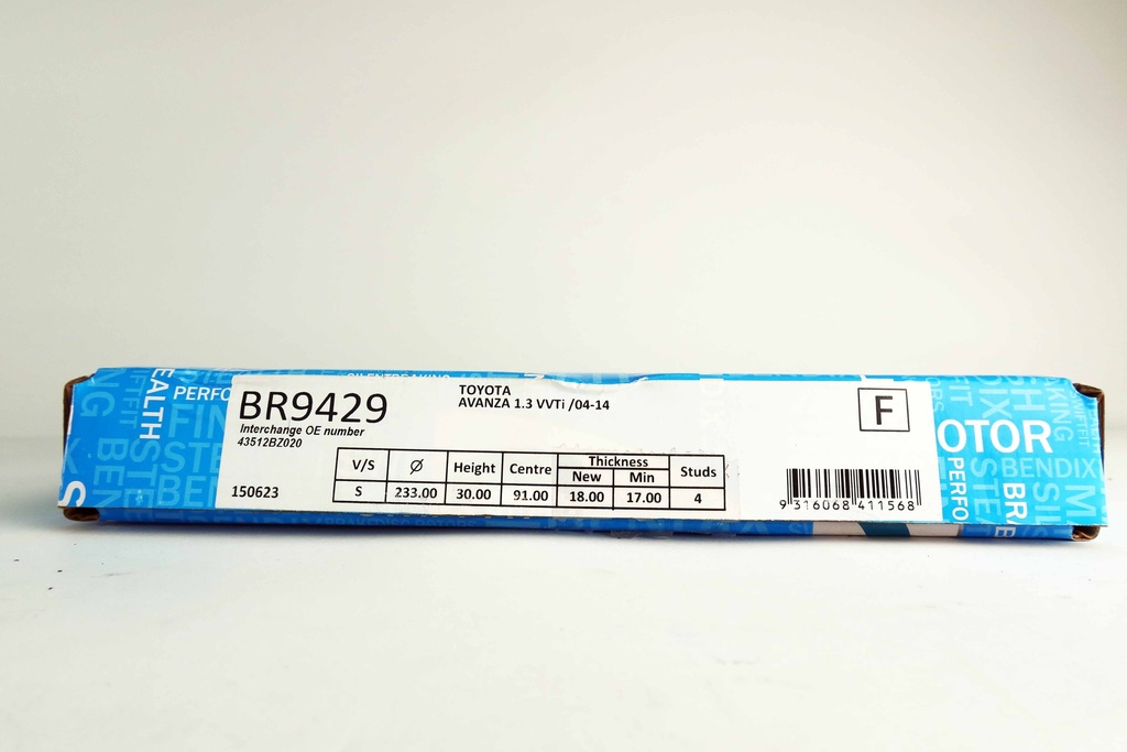 เบ็นดิกซ์(Bendix) จานดิสก์เบรกล้อหน้า BR9429 อแวนซ่า /04-14