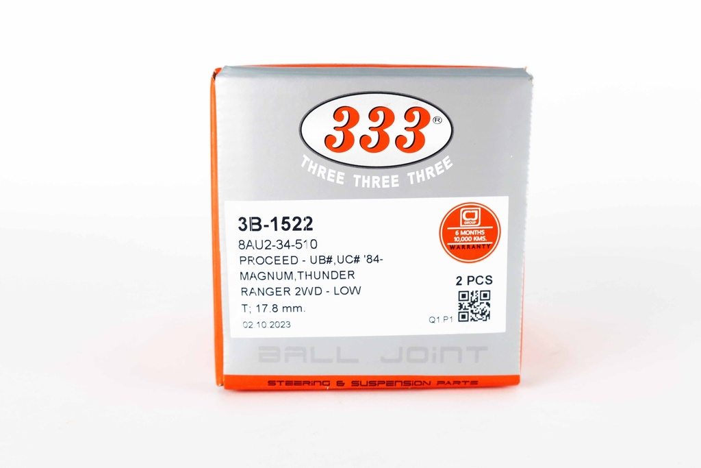 ตองสาม(333) ลูกหมากปีกนกล่าง มาสด้า / ฟอร์ด B2500, แม็กนั่ม, ทันเดอร์, เรนเจอร์ 2WD  1989 เตเปอร์ 18 มิล, เสื้อ 4  รู LOWER  3B-1522