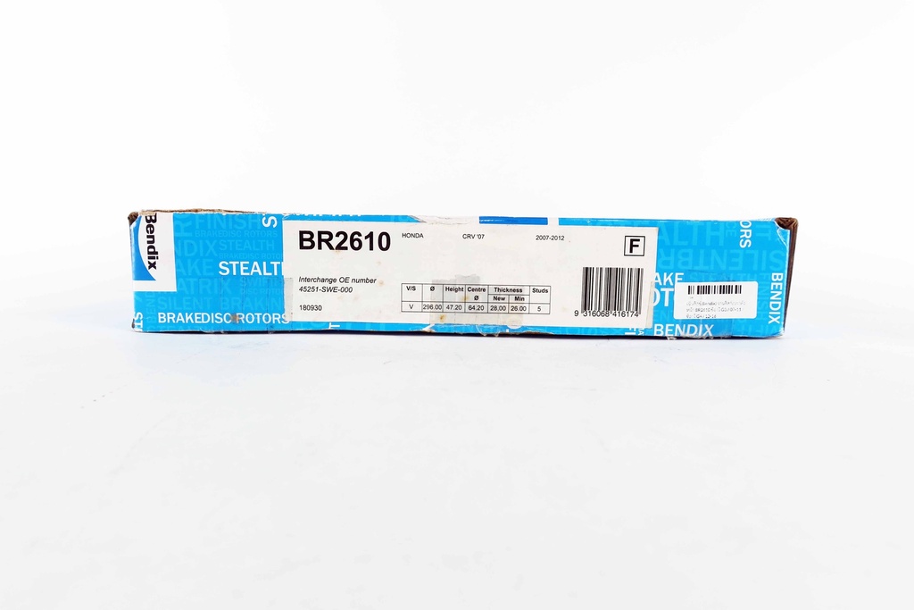 เบ็นดิกซ์(Bendix) จานดิสก์เบรกล้อหน้า BR2610 ซีอาวี G3 / 07-11 / ซีอาวี G4 / 12-16