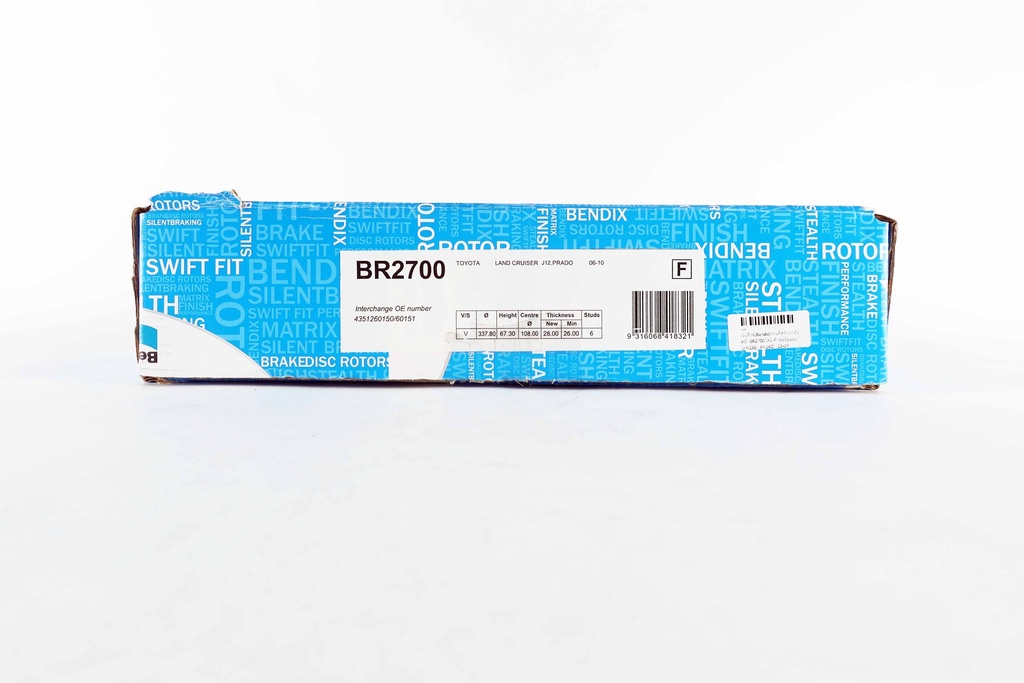 เบ็นดิกซ์(Bendix) จานดิสก์เบรกล้อหน้า BR2700 โตโยต้า ฟอร์จูนเนอร์ [AN150 / AN160] / 15-19 ฟอร์จูนเนอร์ TRD / 15-19 ฟอร์จูนเนอร์ รีเจนเดอร์ 2WD / 4WD