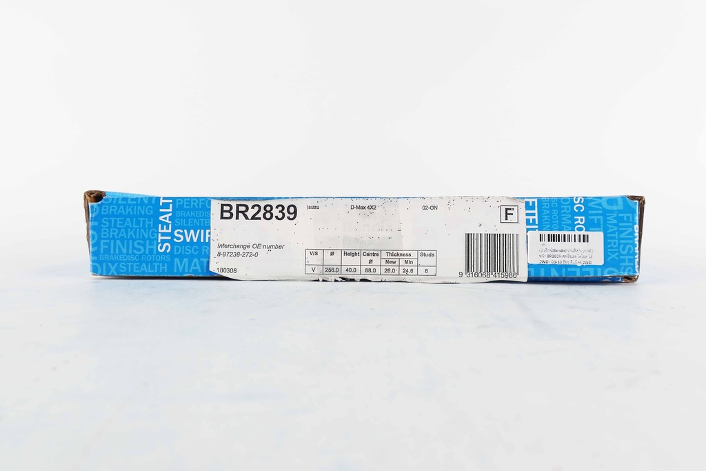 เบ็นดิกซ์(Bendix) จานดิสก์เบรกล้อหน้า BR2839 เชฟโรเลต โคโรลาโด้ 2WD / 03-10 อีซูซุ ดีแม็คซ์ 2WD / 02-10 ดีแม็คซ์ โกล์ดซีรีส์ แพลตทินัม 2WD / 08-10