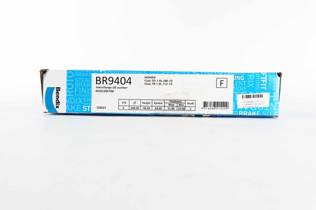 เบ็นดิกซ์(Bendix) จานดิสก์เบรกล้อหน้า BR9404 ซีวิค FD 1.8L /06-12 /ซีวิค FB 1.8L /12-15