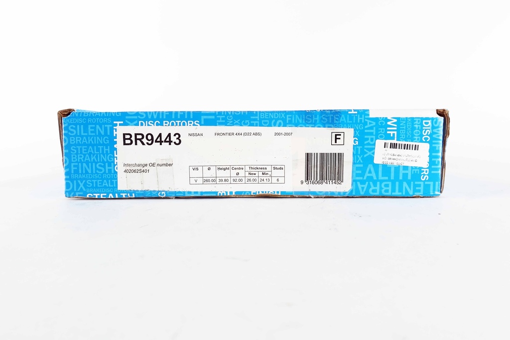 เบ็นดิกซ์(Bendix) จานดิสก์เบรกล้อหน้า BR9443 ฟรอนเทียร์ 4WD (D22 ABS)  / 01-07