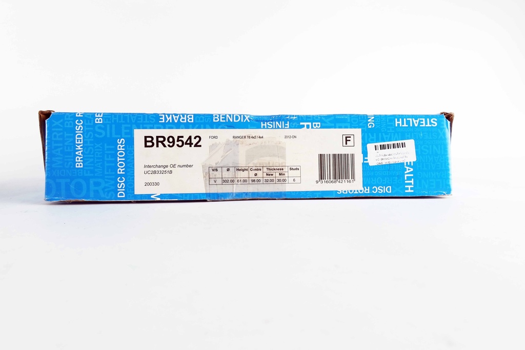 เบ็นดิกซ์(Bendix) จานดิสก์เบรกล้อหน้า BR9542 ฟอร์ด เรนเจอร์ T6 (2WD / 4WD) / 11-on มาสด้า BT50 โปร (2WD / 4WD) / 11-on