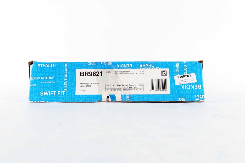 เบ็นดิกซ์(Bendix) จานดิสก์เบรกล้อหน้า BR9621 โตโยต้า ฟอร์จูนเนอร์ TRD / 15-19 ฟอร์จูนเนอร์ รีเจนเดอร์ 2WD 4WD / 20-on