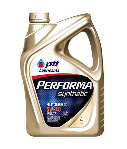 ปตท.(PTT) น้ำมันเครื่องเบนซิน สังเคราะห์แท้ เพอร์ฟอร์มา ซินเธติก 5W-40 4L+1L 403687