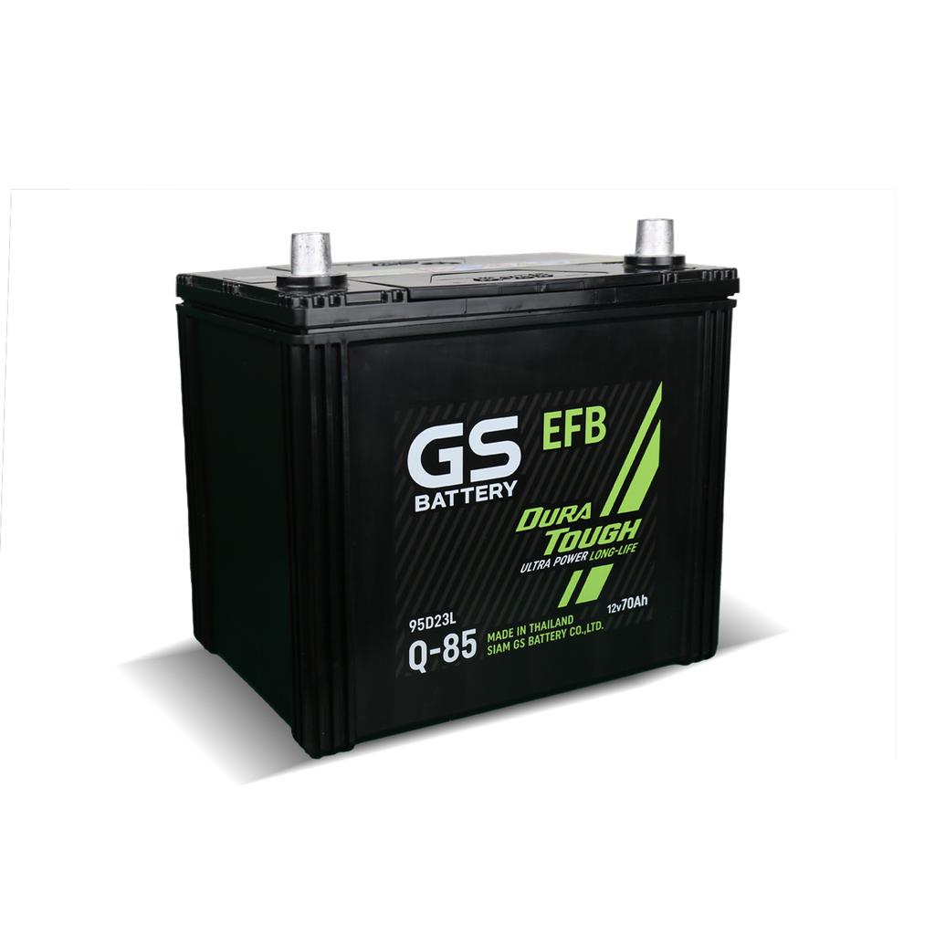จีเอส(GS) แบตเตอรี่ Q-85 EFB Amp 70 95D23 173x232x225 mm