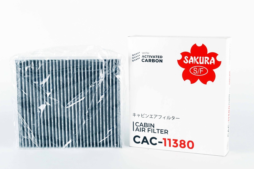ซากุระ(Sakura) ไส้กรองแอร์ โตโยต้า อัลติส 1.6/1.8 2020-2025,ฟอร์จูนเนอร์ 2.4/2.8/2.7 2016-2025,รีโว่ 2.44/2.8/2.7 2016-2020 CAC-11380 Carbon