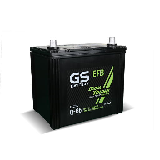 [CC0101000018] จีเอส(GS) แบตเตอรี่ Q-85 EFB Amp 70 95D23 173x232x225 mm