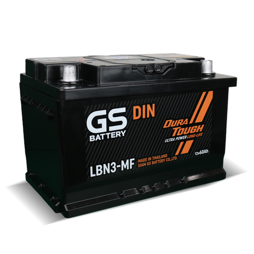 [CC0101000021] จีเอส(GS) แบตเตอรี่ LBN3-MF Amp 60 175x278x175 mm