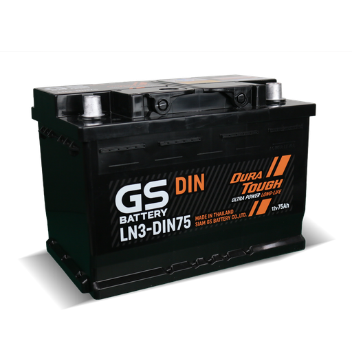 [CC0101000025] จีเอส(GS) แบตเตอรี่ LN3-DIN75 Amp 75 175x278x190 mm